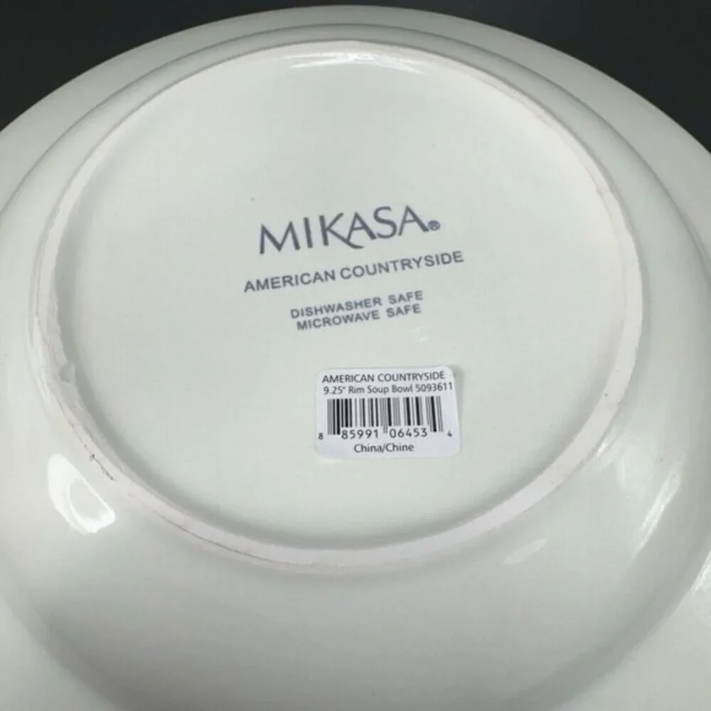 Mikasa American Countryside 9.25”Across Round Dish‎ Bowl Set 2 New With Sticker